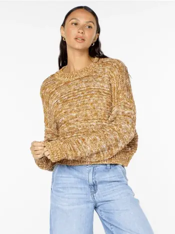 Roxy ENCHANTED SKY SWEATER BUCKTHORN BROWN/SNOW WHITE