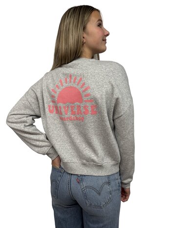 Universe Boardshop WOMEN'S SOLEIL CREWNECK GREY HEATHER/PINK