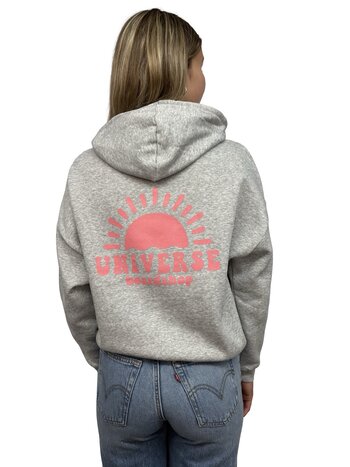 Universe Boardshop WOMEN'S SOLEIL HOODIE GREY HEATHER/PINK