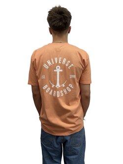 Universe Boardshop HOMMES ANCRE T-SHIRT APRICOT/BLANC