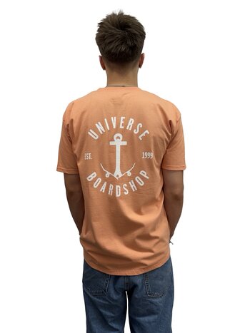 Universe Boardshop HOMMES ANCRE T-SHIRT APRICOT/BLANC