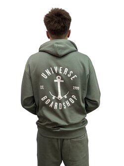 Universe Boardshop MEN'S ANCRE HOODIE GREEN/WHITE