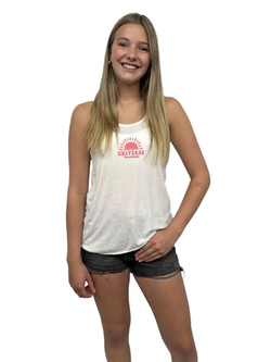 Universe Boardshop WOMEN'S SOLEIL RACER BACK TANK WHITE/PINK