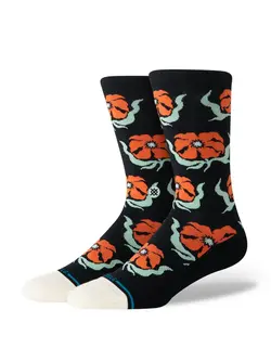 Stance MEN'S BROADCAST FLORAL CREW SOCKS BLACK
