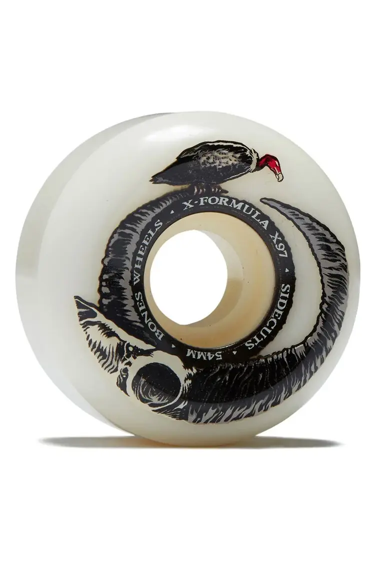 Bones XF FLOOR HORNS V5 SIDECUT 97A SKATEBOARD WHEELS NATURAL 52MM