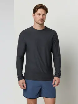 Vuori MEN'S STRATO TECH LONG SLEEVE TECH TEE CHARCOAL HEATHER