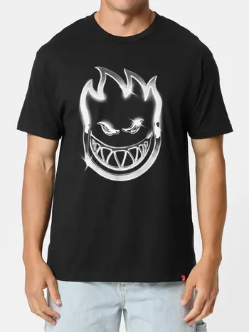 Spitfire wheels HOMMES CHROME BIGHEAD T-SHIRT BLACK