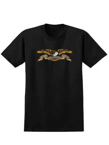 Antihero HOMMES EAGLE SHORT SLEEVE T-SHIRT BLACK/BLACK MULTICOLOR