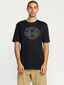 Volcom MEN'S WALKER SHORT SLEEVE TEE WASHED BLACK