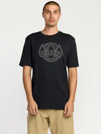 Volcom MEN'S WALKER SHORT SLEEVE TEE WASHED BLACK