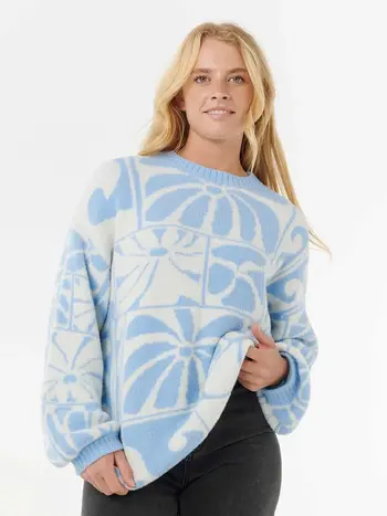 RIP CURL FEMMES TY WILLIAMS JACQUARD CREW BLUE