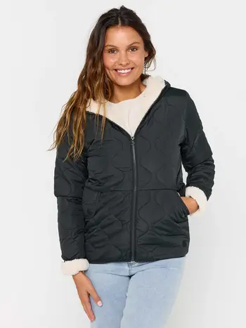 RIP CURL WOMEN'S ANOETA CLASSIC QUILTED JACKET BLACK