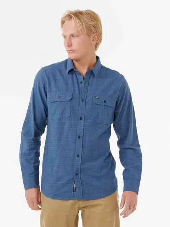 RIP CURL HOMMES CLASSIC SURF CHECKED FLANNEL LS NAVY