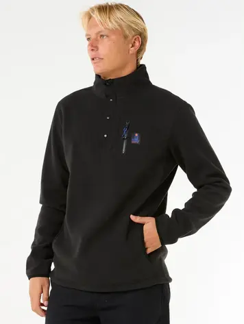 RIP CURL MEN'S SEARCH POLAR FLEECE CREW BLACK