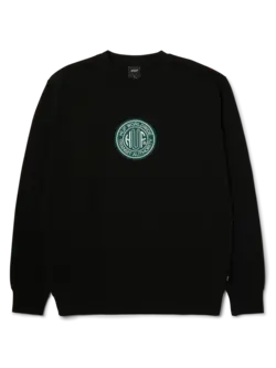 HUF HOMMES TRANSIT AUTHORITY CREWNECK SWEATSHIRT BLACK