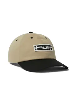 HUF HOMMES STRETCH LOGO 6-PANEL CURVED VISOR HAT CLAY