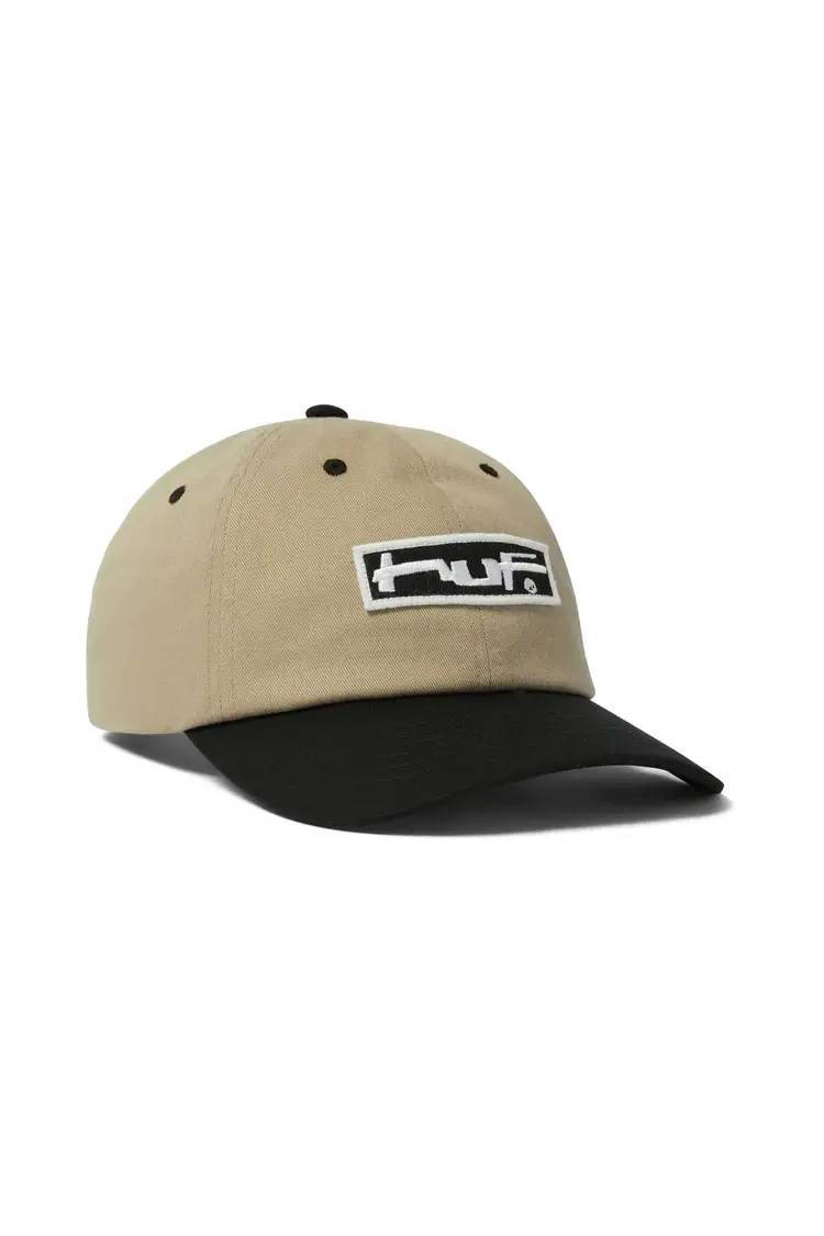 HUF HOMMES STRETCH LOGO 6-PANEL CURVED VISOR HAT