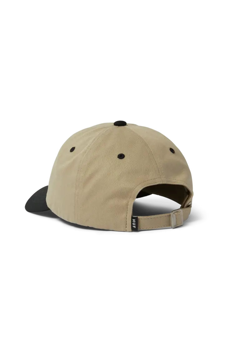 HUF HOMMES STRETCH LOGO 6-PANEL CURVED VISOR HAT