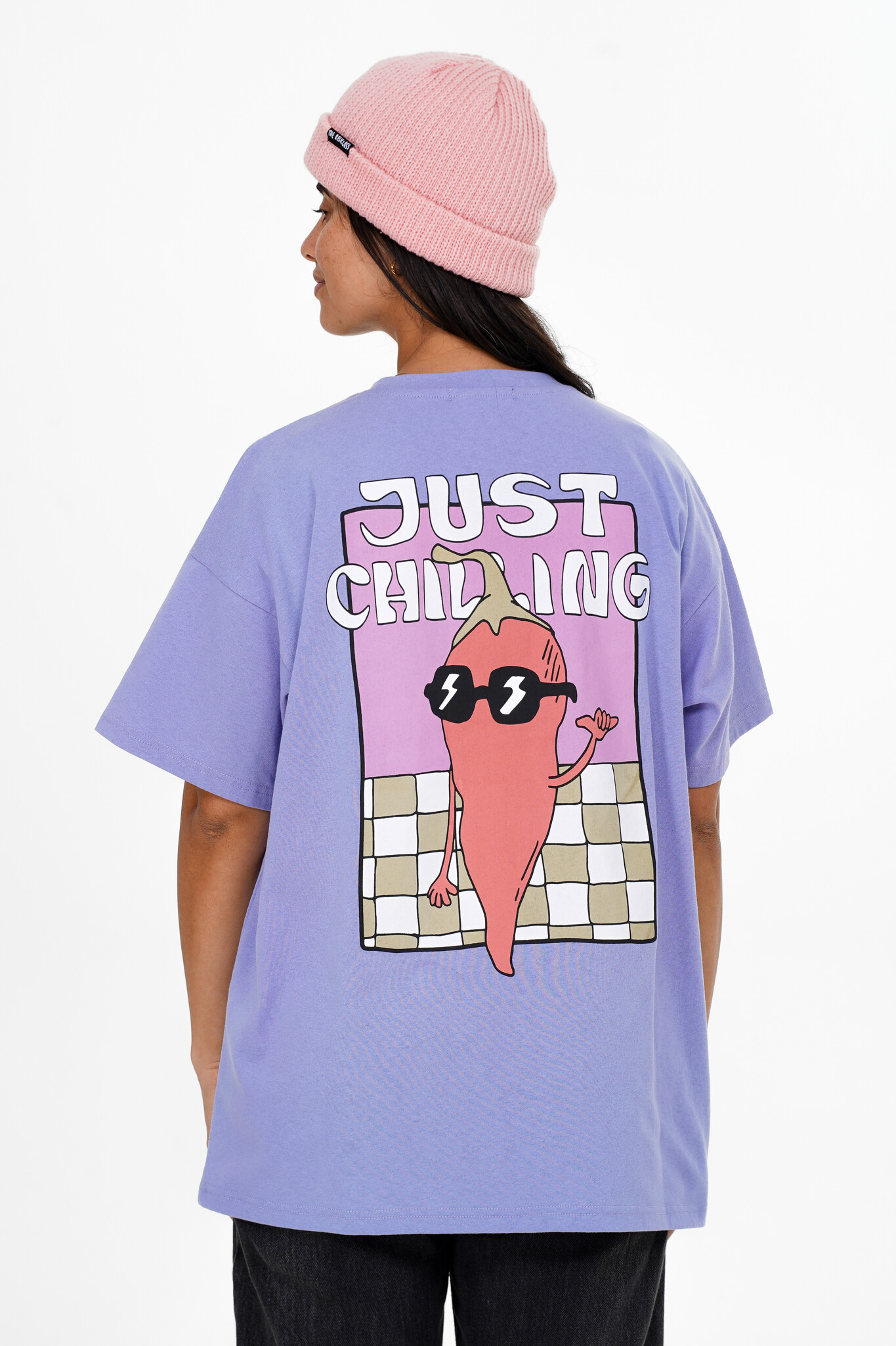 Notice the reckless JUST CHILLING OVERSIZED T-SHIRT