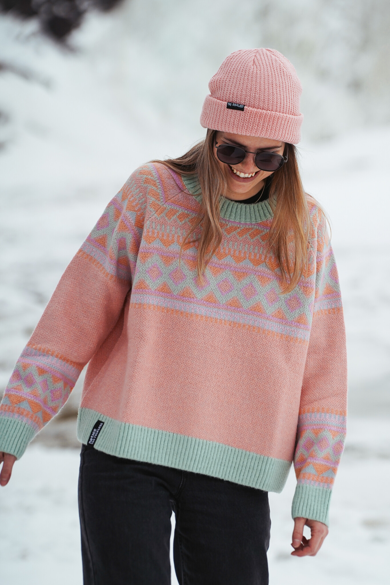 Notice the reckless ROAD TO BAJA SWEATER PINK