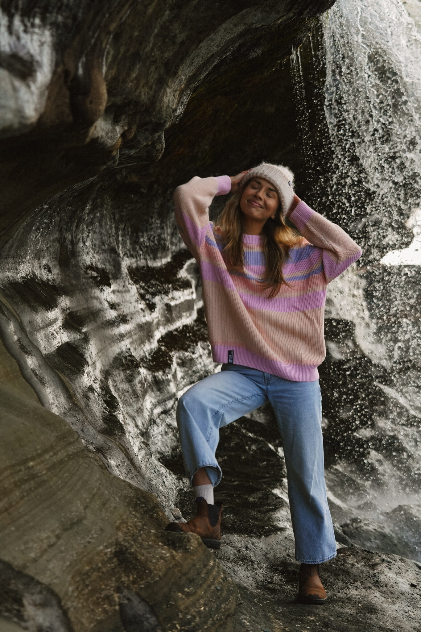 Notice the reckless PEACHY KNIT SWEATER