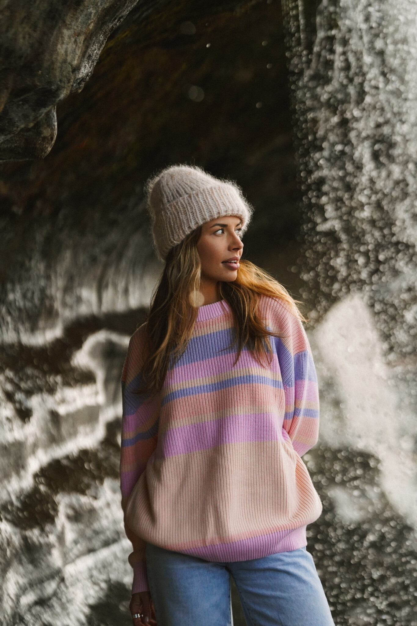 Notice the reckless PEACHY KNIT SWEATER