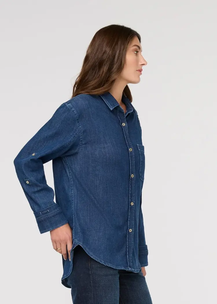 Du/er WOMEN'S PERFORMANCE DENIM LITE RELAXED BUTTON DOWN