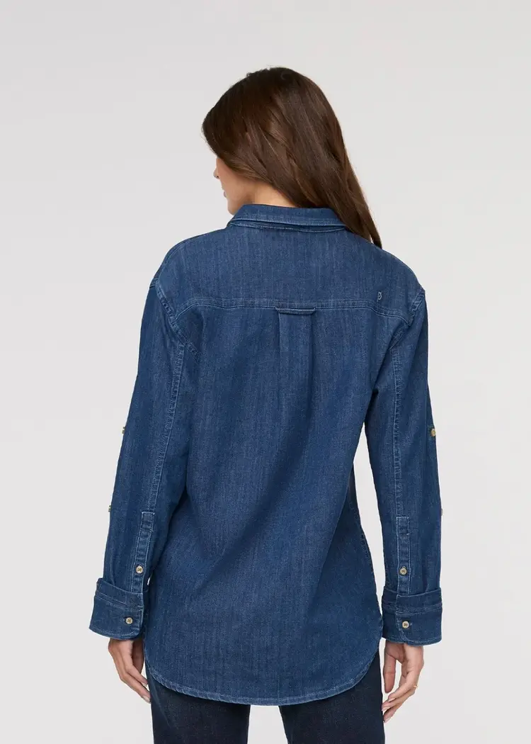 Du/er FEMMES PERFORMANCE DENIM LITE RELAXED BUTTON DOWN