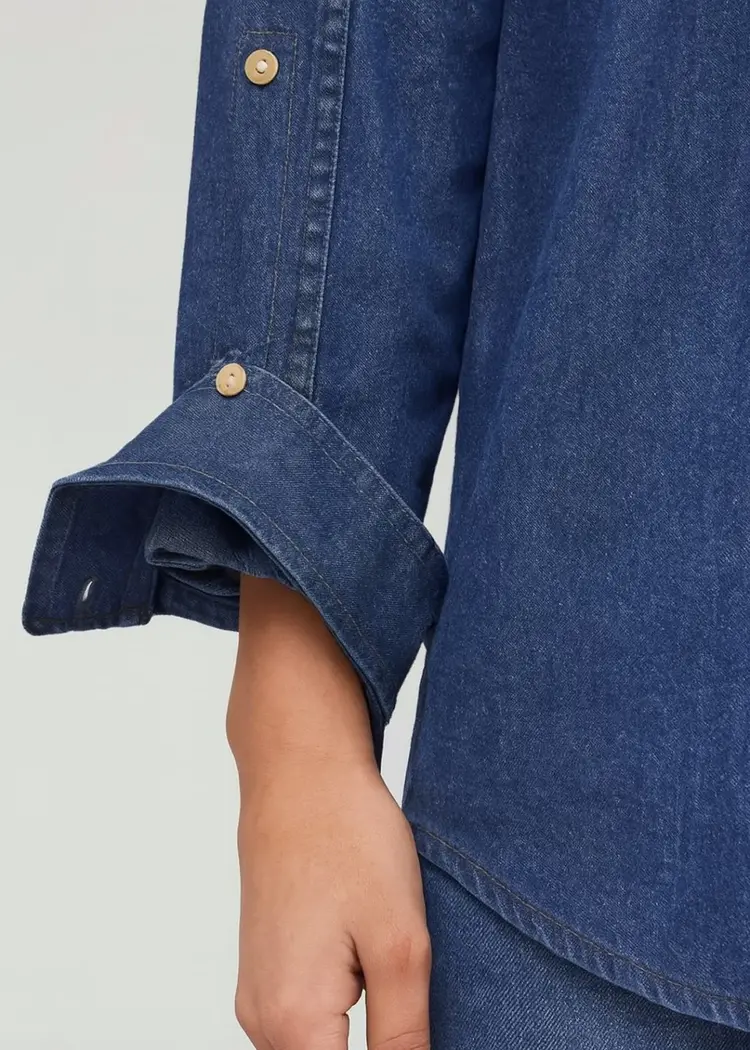 Du/er WOMEN'S PERFORMANCE DENIM LITE RELAXED BUTTON DOWN