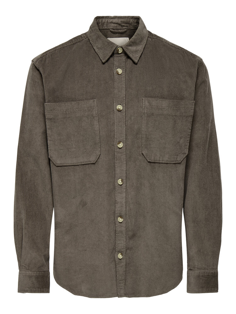 Only & Sons MEN'S SALP CORD LS SHIRT