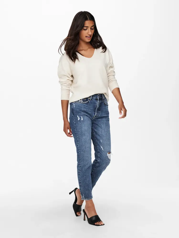 Only WOMEN'S RICA LIFE V-NECK KNITTED PULLOVER