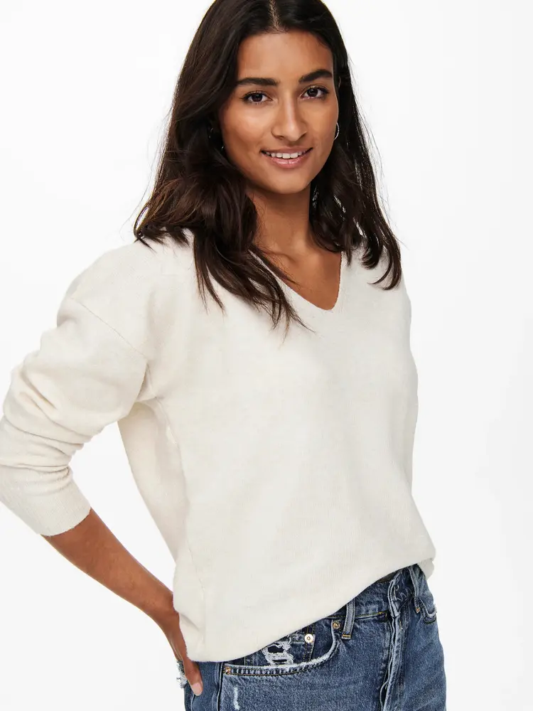 Only WOMEN'S RICA LIFE V-NECK KNITTED PULLOVER