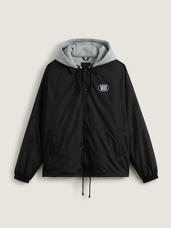 Vans MEN'S RILEY HOODED COACHE'S JACKET BLACK