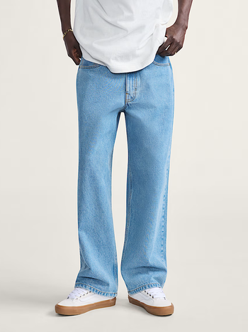 Vans MEN'S CHECK-5 BAGGY DENIM PANTS STONEWASH BLUE