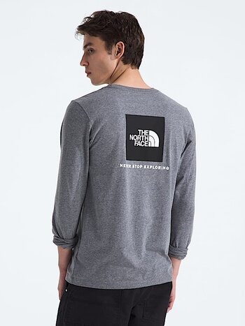 THE NORTH FACE MEN'S EVOLUTION BOX NSE LS TEE TNF MID GREY HEATHER