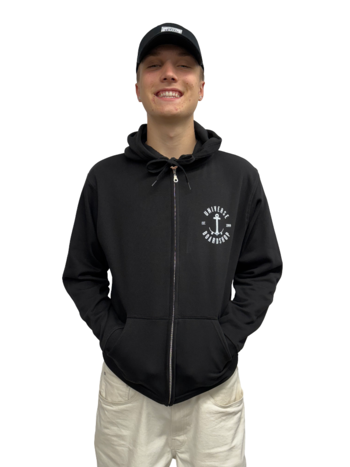 Universe Boardshop MEN'S ANCRE ZIP HOODIE BLACK/WHITE