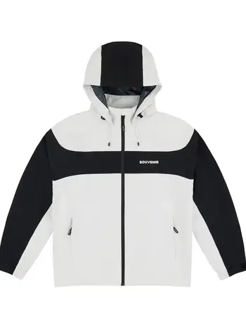 Souvenir HOMMES 2.5 PLY RECESSION JACKET MARSHMALLOW/BLACK