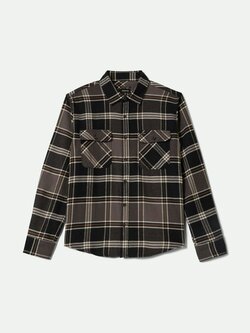 Brixton HOMMES BOWERY FLANNEL LS BLACK/CHARCOAL/PINECONE