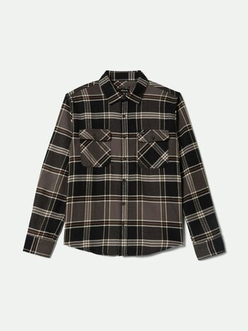 Brixton HOMMES BOWERY FLANNEL LS BLACK/CHARCOAL/PINECONE