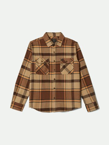 Brixton HOMMES BOWERY FLANNEL LS SAND/PINECONE/SOLAR ORANGE