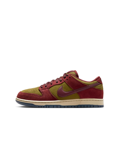 Nike SB MEN'S SB DUNK LOW PRO DARK TEAM RED/BURGUNDY CRUSH/OLIVE FLAK