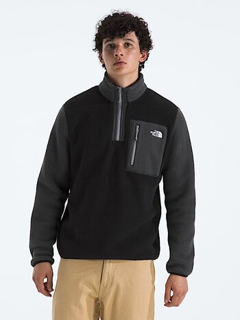 North Face MEN'S YUMIORI 1/4 ZIP TNF BLACK/ASPHALT GREY/MONUMENT GREY