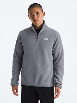 THE NORTH FACE MEN'S GLACIER FLEECE 1/4 ZIP JACKET TNF MID GREY HEATHER