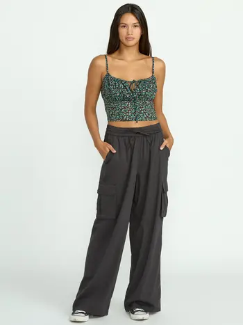 Volcom WOMEN'S LIVED IN BEACH PANTS VINTAGE BLACK