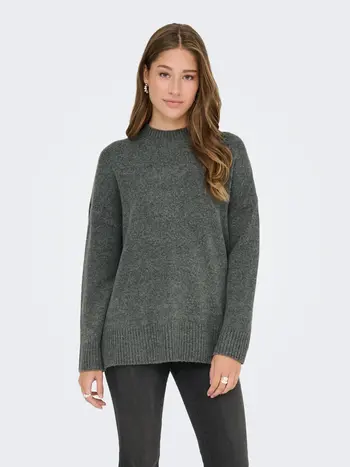 Only FEMMES HAZEL HIGHNECK KNITTED PULLOVER BALSAM GREEN
