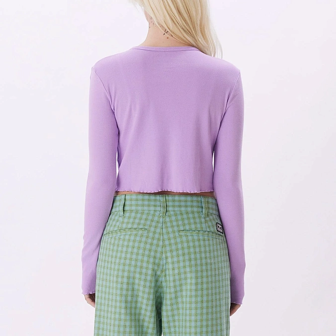 Obey WOMEN'S VASE BUNCH CROPPED JESS RIB FITTED LS T-SHIRT