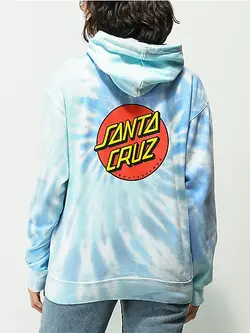 Santa Cruz FEMMES CLASSIC DOT TIE DYE HOODIE LAGOON