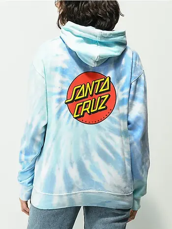Santa Cruz FEMMES CLASSIC DOT TIE DYE HOODIE LAGOON