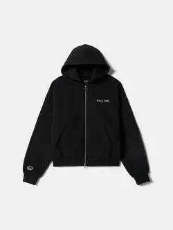 Brixton HOMMES EMBROIDERED HEAVYWEIGHT OVERSIZED FULL ZIP BLACK