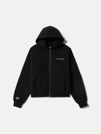 Brixton HOMMES EMBROIDERED HEAVYWEIGHT OVERSIZED FULL ZIP BLACK